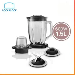 Máy Xay Sinh Tố Lock&Lock 2 Cối Thủy Tinh 600W, Dung Tích 1.5L - Xay Đá và Thực Phẩm Đơn Giản, Thiết Kế Sang Trọng EJM366