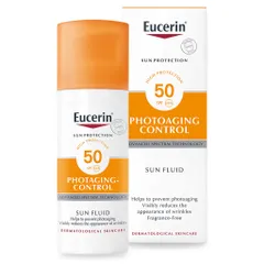 Kem Chống Nắng Eucerin Sun Fluid Photoaging Control SPF50 50mL - Giảm Nhăn, Chống Lão Hóa, An Toàn Cho Da Nhạy Cảm