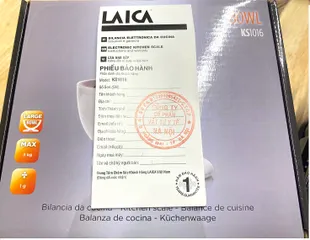 Cân Điện Tử Nhà Bếp LAICA KS1016 Chính Hãng Italy - Thiết Kế Nhỏ Gọn, Cân Tối Đa 3kg, Dễ Sử Dụng, Phù Hợp Mọi Gia Đình