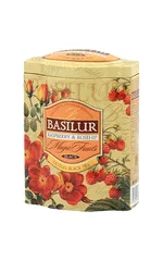 Trà Đen Ceylon Basilur Cao Cấp Vị Dâu Rừng & Nụ Tầm Xuân - Thức Uống Lành Mạnh, Hương Thơm Ấm Áp, 100g Trong Hộp Thiếc Trang Nhã