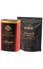 Trà Đen Ceylon Basilur English Breakfast Cao Cấp - Hộp Thiếc 100g - Trà Uống Sáng Tinh Tế Thương Hiệu Sri Lanka