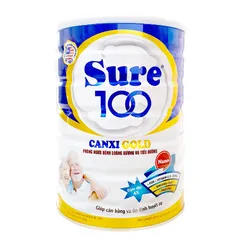 Sữa Sure 100 Canxi Gold 900g - Hỗ Trợ Ngăn Ngừa Loãng Xương, Tăng Cường Sức Đề Kháng, Dinh Dưỡng Cho Người Tiểu Đường