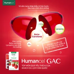 Viên nang dầu gấc Humancel GAC - Bổ mắt và trẻ hóa da theo công nghệ Hàn Quốc, 100% tự nhiên, an toàn cho người sử dụng