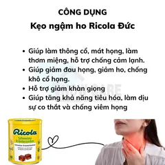 Kẹo Ngậm Ho Ricola Đức 250g - Hỗ Trợ Giảm Ho, Dịu Họng, Từ 13 Loại Thảo Mộc Tự Nhiên, Không Đường, Thích Hợp Cho Người Ăn Kiêng