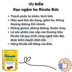Kẹo Ngậm Ho Ricola Đức 250g - Hỗ Trợ Giảm Ho, Dịu Họng, Từ 13 Loại Thảo Mộc Tự Nhiên, Không Đường, Thích Hợp Cho Người Ăn Kiêng