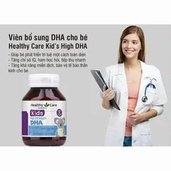 Viên bổ sung DHA cho bé Healthy Care 60 viên - Hỗ trợ phát triển não bộ và thị giác, dễ uống vị chanh tự nhiên
