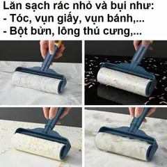 Cây Lăn Bụi Siêu Dính 60 Lớp - Dụng Cụ Vệ Sinh Quần Áo, Chăn, Thảm, Sofa, Loại Bỏ Tóc, Bụi, Lông Thú Cưng Dễ Dàng