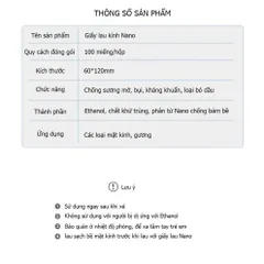Khăn Lau Kính Nano Chống Nhờn, Mồ Hôi - Hộp 100 Miếng Giúp Tăng Độ Sáng, Ngăn Bám Hơi Nước Chuyên Dụng cho Kính Mát và Ống Kính Máy Ảnh