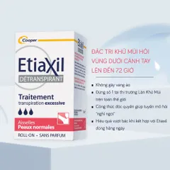Lăn Khử Mùi Etiaxil Detranspirant Roll-On - Ngăn Mùi Hôi 72 Giờ, Không Mùi, Không Dính, Phù Hợp Với Da Thường & Nhạy Cảm