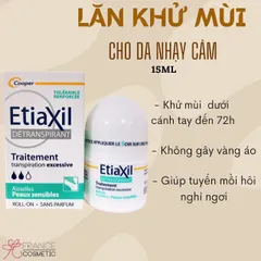 Lăn Khử Mùi Etiaxil Detranspirant Roll-On - Ngăn Mùi Hôi 72 Giờ, Không Mùi, Không Dính, Phù Hợp Với Da Thường & Nhạy Cảm