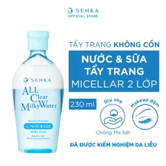 Nước Tẩy Trang 2 Lớp Senka A.L.L. Clear Milky Water 230ml - Dưỡng Da, Làm Sạch Sâu, Phù Hợp Với Mọi Loại Da