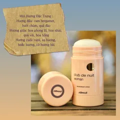 Lăn Khử Mùi Nước Hoa Club De Nuit - Armaf Nam Nữ, Hương Trái Cây Sang Trọng, Quyến Rũ, 75ml