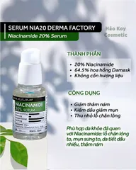 Tinh Chất Dưỡng Trắng Mờ Thâm Derma Factory Niacinamide 20% Serum