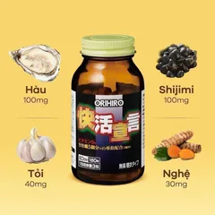 Viên hàu tỏi nghệ thải độc gan Nhật Bản Orihiro - Hỗ trợ gan khỏe mạnh, tăng cường miễn dịch, 120 viên cải thiện sức khỏe hàng ngày