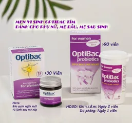 Men Vi Sinh Optibac Probiotics Tím Dành Cho Phụ Nữ - Hỗ Trợ Cải Thiện Viêm Phụ Khoa Và Nấm Vùng Kín, 30 Viên Nhập Khẩu Anh Quốc