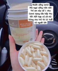Viên nang mềm Canxi sữa BioIsland Bone Care với D3 và K2 - Hỗ trợ sức khỏe xương cho người lớn và trẻ em từ 12 tuổi trở lên