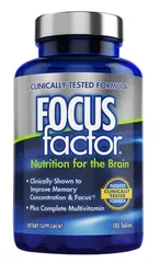 Viên Uống Hỗ Trợ Trí Nhớ Bổ Não Focus Factor 180 Viên - Tăng Cường Tập Trung, Giảm Stress, Phục Hồi Sức Khỏe Sau Tai Biến