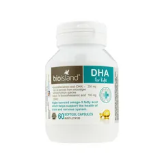 Viên Dầu Cá DHA Úc 60 Viên - Bioisland Bổ Sung Dinh Dưỡng Cho Trẻ, Phát Triển Trí Não, Thị Giác, Tăng Cường Miễn Dịch