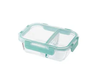 Hộp Thủy Tinh Chia Ngăn Lock&Lock 600ml, 860ml, 1040ml - Hộp Đựng Thức Ăn Chịu Nhiệt, Thiết Kế Đẹp Màu Mint, Sử Dụng Trong Lò Vi Sóng