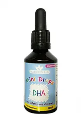 DHA Drops Natures Aid 50ml - Dạng Giọt Chiết Xuất Từ Dầu Cá Tự Nhiên, Hỗ Trợ Phát Triển Thị Giác và Trí Não Cho Bé Từ 3 Tháng Tuổi