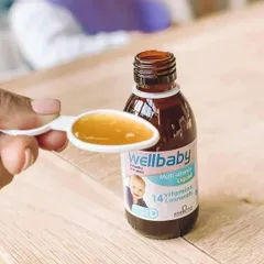 Siro ăn ngon Wellbaby Multi-vitamin 150ml - Thực phẩm chức năng cho trẻ từ 4 tháng đến 4 tuổi, bổ sung 14 vitamin và khoáng chất, vị cam thơm ngon.
