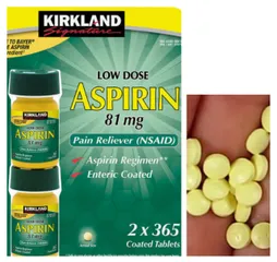 Viên Giảm Đau Kirkland Low Dose 81mg - Ngăn Ngừa Đột Quỵ và Nhồi Máu Cơ Tim - Hỗ Trợ Tim Mạch 2x365 Viên