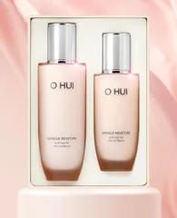 Set nước hoa hồng Ohui Miracle Moisture Pink Barrier Skin Softener 150ml + 100ml - Cấp ẩm, làm sáng da, chiết xuất hoa hồng tự nhiên