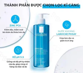 Sữa Rửa Mặt La Roche-Posay Effaclar Cho Da Dầu Nhạy Cảm 400ml - Giảm Mụn, Làm Sạch Sâu, Giữ Ẩm Tối Ưu
