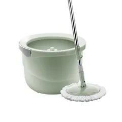 Bộ Lau Nhà Mini Thép Không Gỉ Lock&Lock ETM498 - 2 Bông Lau Microfiber, Trục Xoay 360 Độ, Thùng Chứa Nhựa PP Chắc Chắn