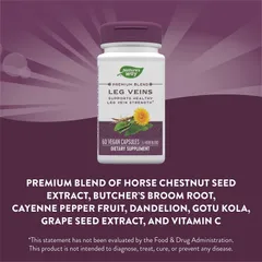 Viên Uống Giảm Giãn Tĩnh Mạch Leg Veins Nature's Way 60 Viên - Hỗ Trợ Thúc Đẩy Lưu Thông Máu và Tăng Cường Sức Khỏe Thành Mạch