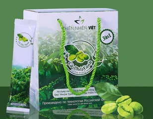 Cà Phê Xanh Thiên Nhiên Việt Hỗ Trợ Giảm Cân - Hộp 10 Gói Giúp Thanh Lọc Cơ Thể và Tăng Cường Sức Khỏe