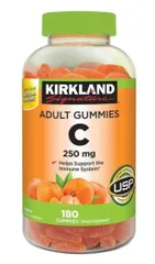 Kẹo Dẻo Bổ Sung Vitamin C Kirkland Adult Gummies 250mg - Hộp 180 Viên Giúp Tăng Cường Miễn Dịch và Chống Oxy Hóa