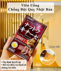 Viên uống hỗ trợ phòng ngừa tai biến Nattokinase 2000FU Orihiro - 60 viên tăng cường sức khỏe tim mạch từ Nhật Bản