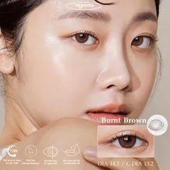 Kính áp tròng Eyesm Burnt Brown - Lens nâu trầm tự nhiên cho người cận thị - Độ cận 0-8 độ, bảo vệ mắt UV, sử dụng lâu dài.
