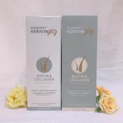 Bộ dầu gội xả Voudioty Keratin X9 Biotin & Collagen - Dưỡng tóc chắc khỏe, bóng mượt, công nghệ phục hồi tóc 9X từ Biotin và Collagen