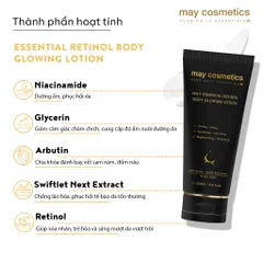 Sữa Dưỡng Da Trắng Sáng May Essential Retinol Glowing Lotion - Dưỡng Ẩm, Ngừa Lão Hóa, Phục Hồi Da Khỏe Mạnh