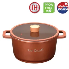 Nồi Hầm Ceramic Tiger Queen CWCB-24CH 24cm 5.18L - Chống Dính, Nắp Thủy Tinh, Sử Dụng Bếp Gas, Bếp Từ, Tiết Kiệm Nhiên Liệu