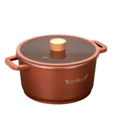 Nồi Hầm Ceramic Tiger Queen CWCB-24CH 24cm 5.18L - Chống Dính, Nắp Thủy Tinh, Sử Dụng Bếp Gas, Bếp Từ, Tiết Kiệm Nhiên Liệu