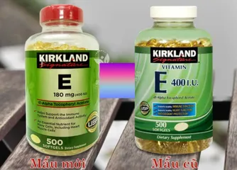 Viên uống Vitamin E Kirkland Signature 400IU Mỹ - Hỗ trợ làm đẹp da, giảm nếp nhăn, 500 viên chống lão hóa