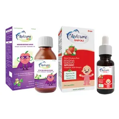 Bộ đôi bổ sung sắt kẽm Avisure Muno & Safoli Drop - Hỗ trợ tăng đề kháng, giúp bé ăn ngon và khỏe mạnh