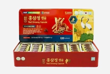 Viên Đạm Hồng Sâm Nhung Hươu Linh Chi HANMI KGF 120 Viên - Tăng cường sức đề kháng, cải thiện trí nhớ và hỗ trợ tiêu hóa
