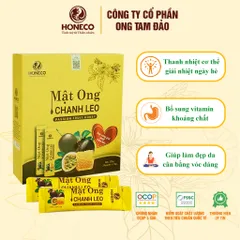 Mật Ong Chanh Leo HONECO - Thức Uống Tươi Mát và Bổ Dưỡng, Hộp 15 Gói Stick Tiện Lợi, OCOP 4 Sao Việt Nam