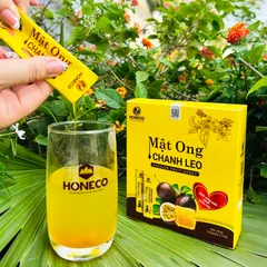 Mật Ong Chanh Leo HONECO - Thức Uống Tươi Mát và Bổ Dưỡng, Hộp 15 Gói Stick Tiện Lợi, OCOP 4 Sao Việt Nam