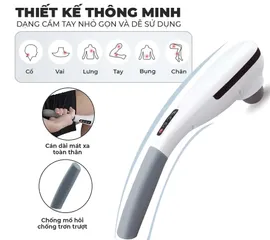 Máy Massage Cầm Tay Hồng Ngoại Okachi JP-M610 - 6 Đầu Massage, Nhiệt Hồng Ngoại, Đế Sạc Thông Minh, Giảm Đau Nhức, Thư Giãn Toàn Thân