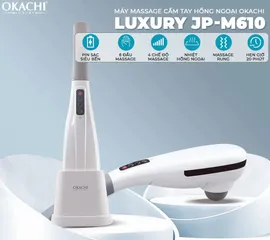 Máy Massage Cầm Tay Hồng Ngoại Okachi JP-M610 - 6 Đầu Massage, Nhiệt Hồng Ngoại, Đế Sạc Thông Minh, Giảm Đau Nhức, Thư Giãn Toàn Thân