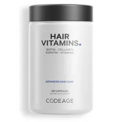 Viên Uống Hỗ Trợ Mọc Tóc Codeage - 120 Viên Vitamin Dưỡng Tóc Chống Rụng, Non-GMO, Không Gluten, Sản Xuất Tại Mỹ