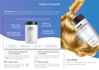 Viên Uống Hỗ Trợ Mọc Tóc Codeage - 120 Viên Vitamin Dưỡng Tóc Chống Rụng, Non-GMO, Không Gluten, Sản Xuất Tại Mỹ