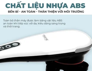 Máy Massage Cầm Tay Pin Sạc Okachi JP-650E - Massage Chuyên Nghiệp, Đèn Hồng Ngoại, 7 Đầu Massage Tối Ưu, Giảm Đau Căng Thẳng