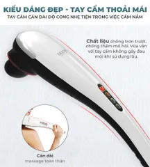 Máy Massage Cầm Tay Pin Sạc Okachi JP-650E - Massage Chuyên Nghiệp, Đèn Hồng Ngoại, 7 Đầu Massage Tối Ưu, Giảm Đau Căng Thẳng