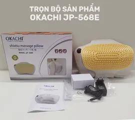 Gối Massage Hồng Ngoại Vai Cổ Lưng Shiatsu OKACHI JP-568E (Pin sạc)